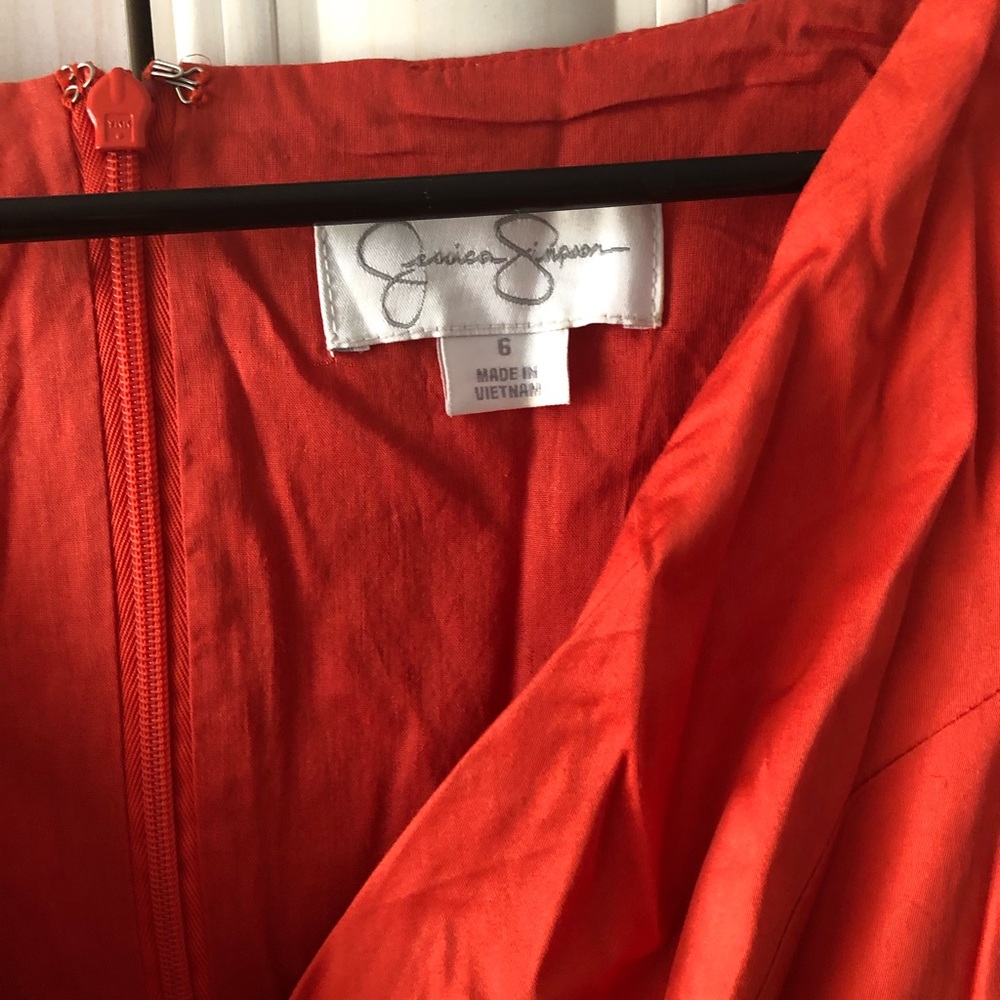 Jessica Simpson size 6 orange dress with pockets - Picture 2 of 2